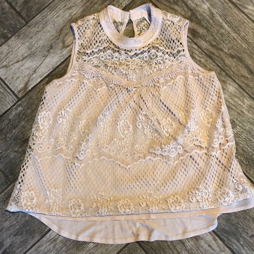 Cream Lace Top